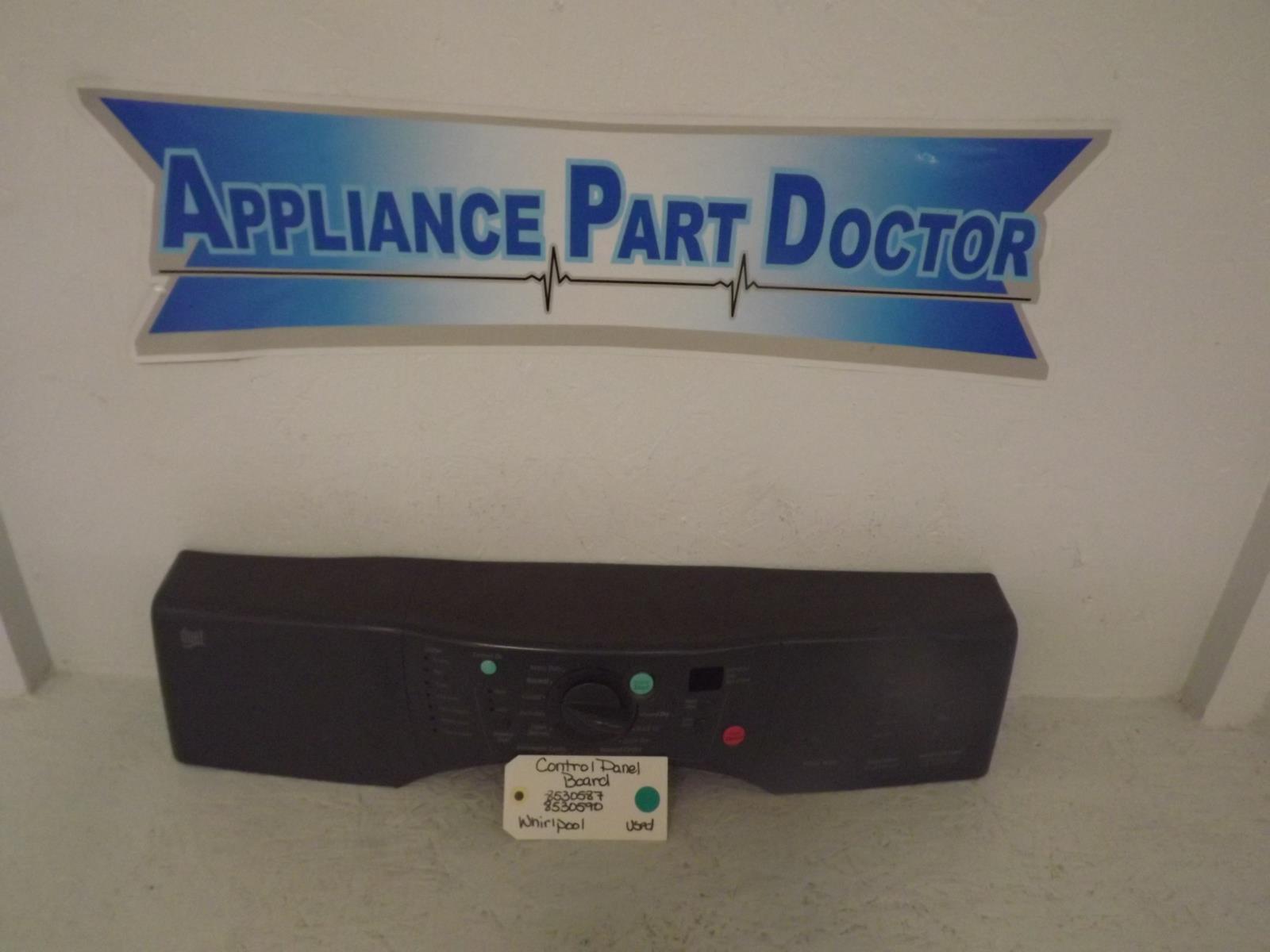 Whirlpool Dryer 8530587 8530590 Control Panel Assy Used Whirlpool Dryer 8530587 8530590 Control Panel Assy Used